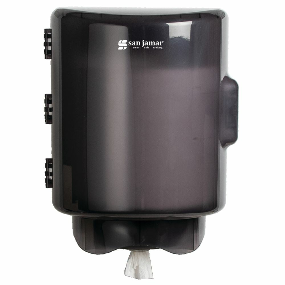 Distributeur d'essuie-mains universel San Jamar à tirette centrale Twister – 27,4 cm (L) x 26,2 cm (l) x 33,8 cm (l) – Gris