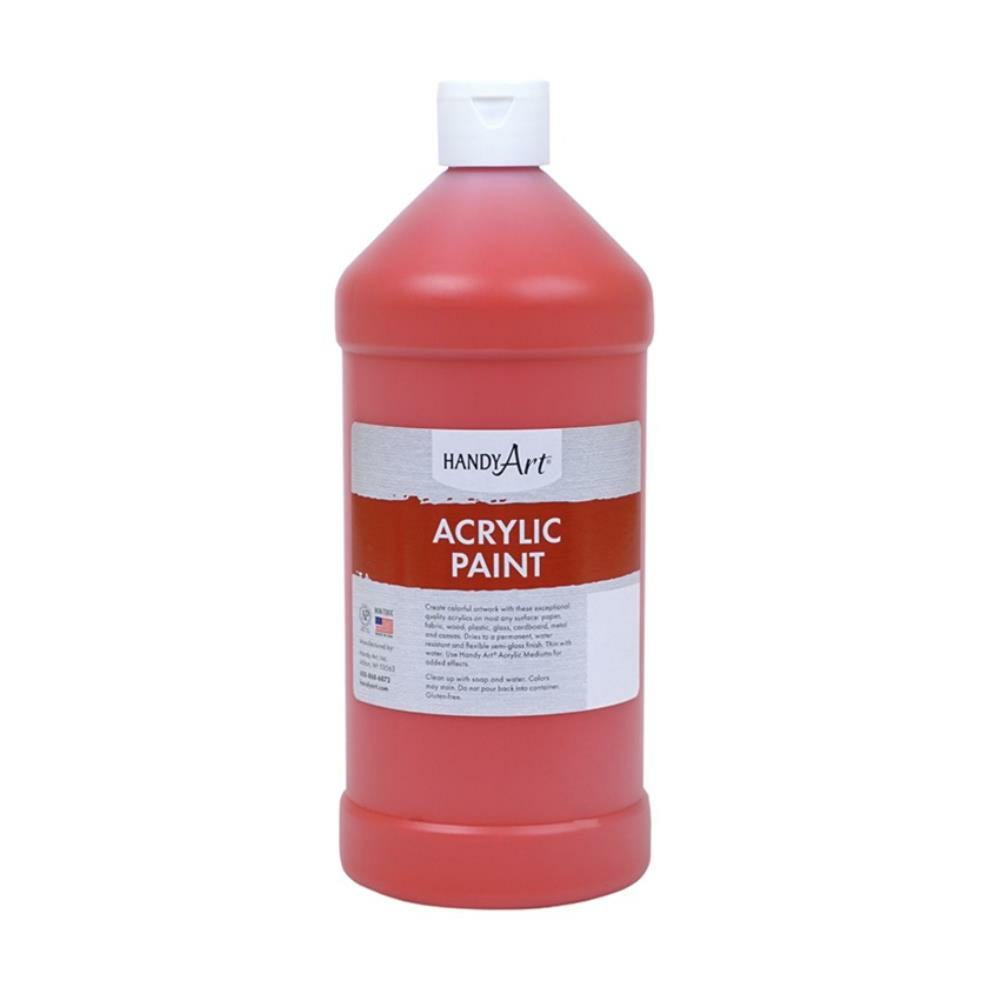 Handy Art Acrylic Paint, Brite Red, 946ml.