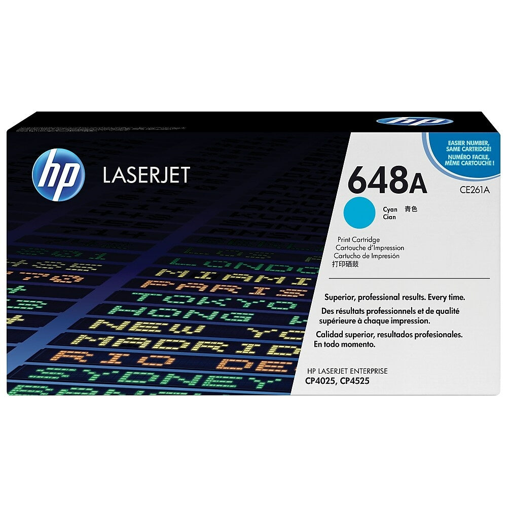 Cartouche de toner cyan HP 648A (CE261A) LaserJet d'origine