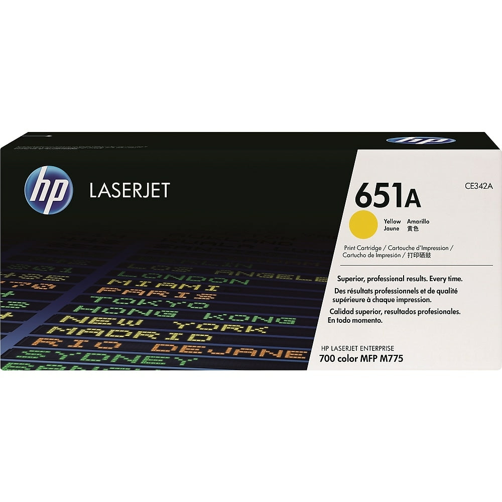 Cartouche de toner LaserJet jaune d'origine HP 651A (CE342A)