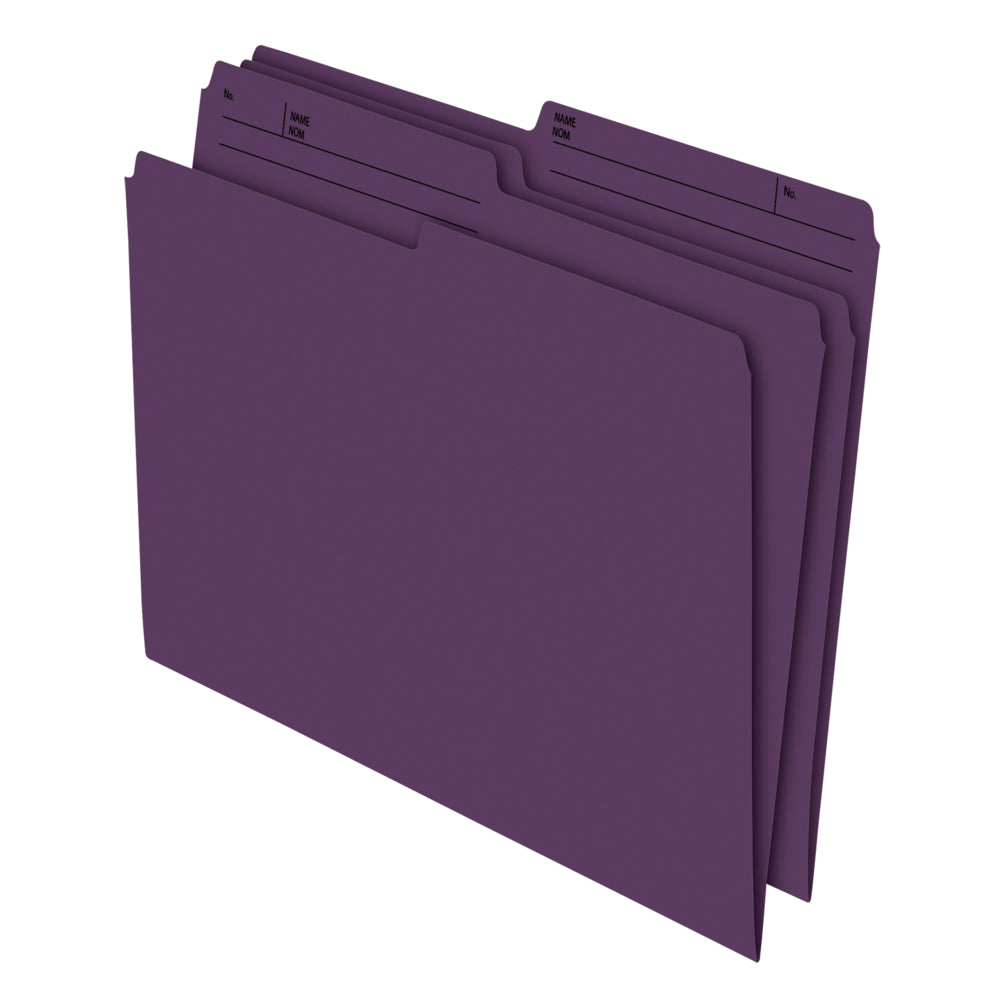 Staples 1/2 Cut File Folders - Letter Size - Violet - 100 Pack