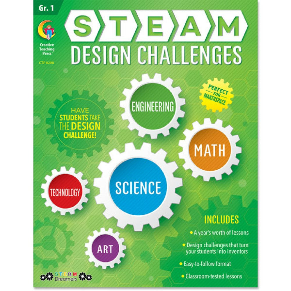 Creative Teaching Press STEAM Design Challenges Resource Book, Gr. 1