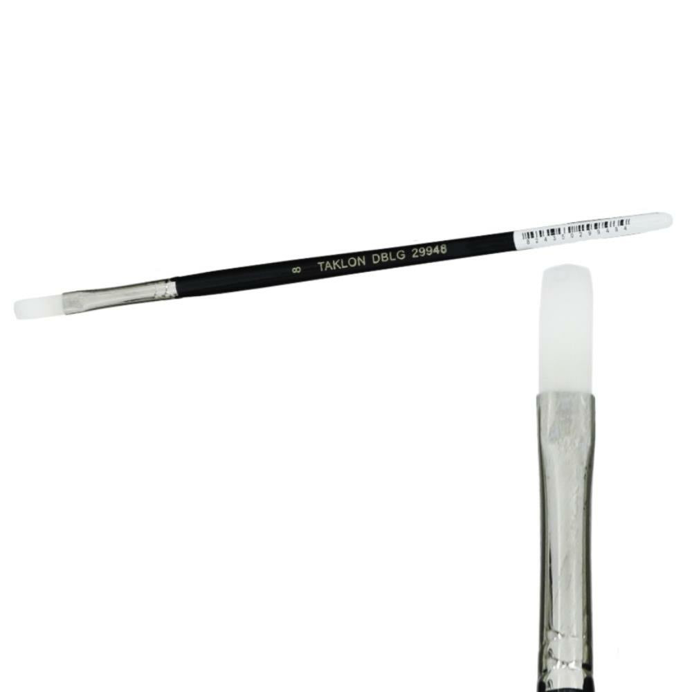 Taklon Flat Paint Brush, Size 8, 12/pkg