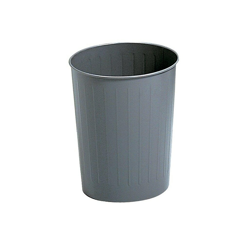 Safco Round Wastebasket, Charcoal Grey