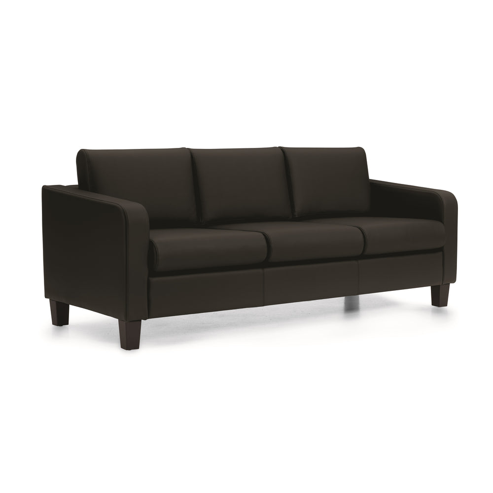 Offices to Go Suburb 3 Seat Sofa - Bonded Leather - Black