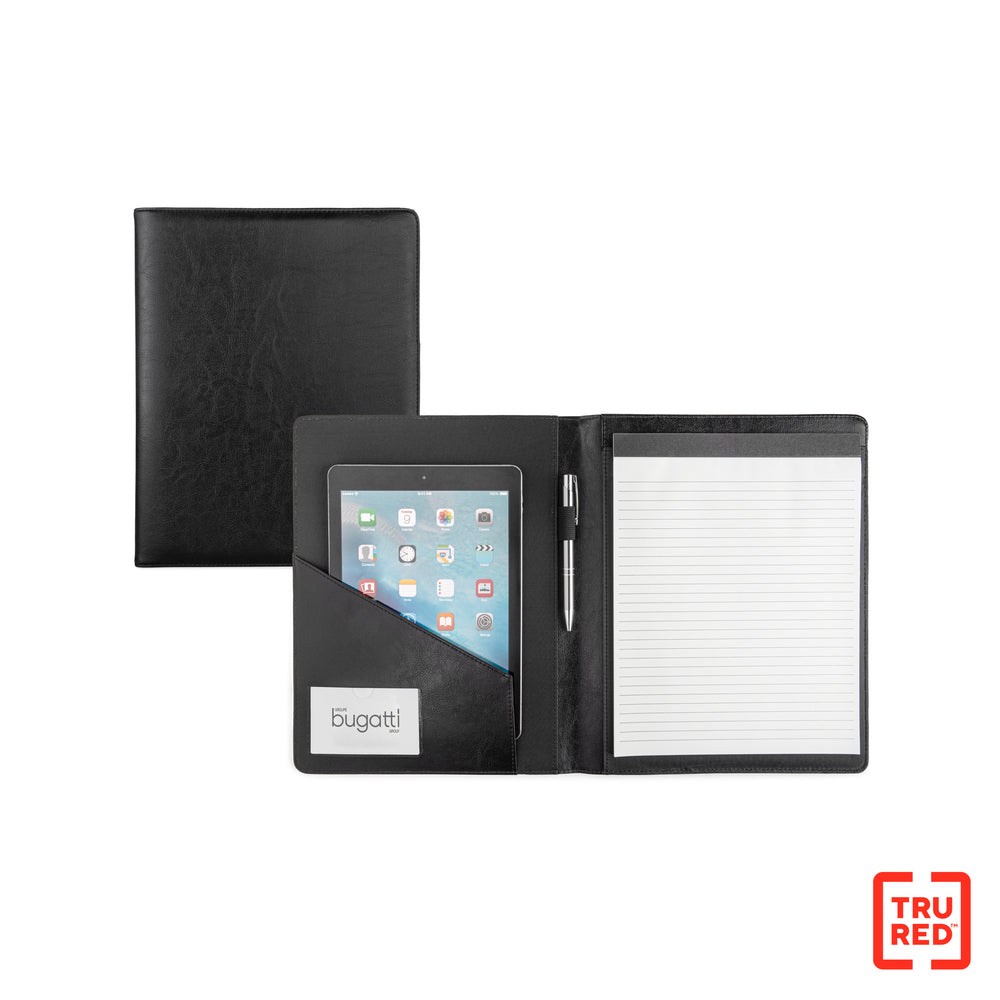 Staples Synthetic Leather Writing Case with Pad - Black