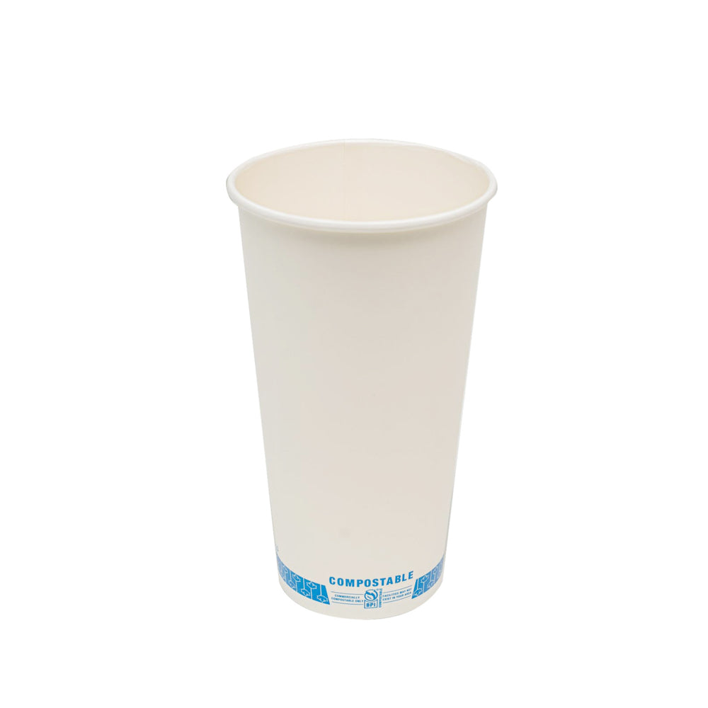 Gobelets en papier compostables Eco-Packaging de 32 oz pour boissons froides - Paquet de 500