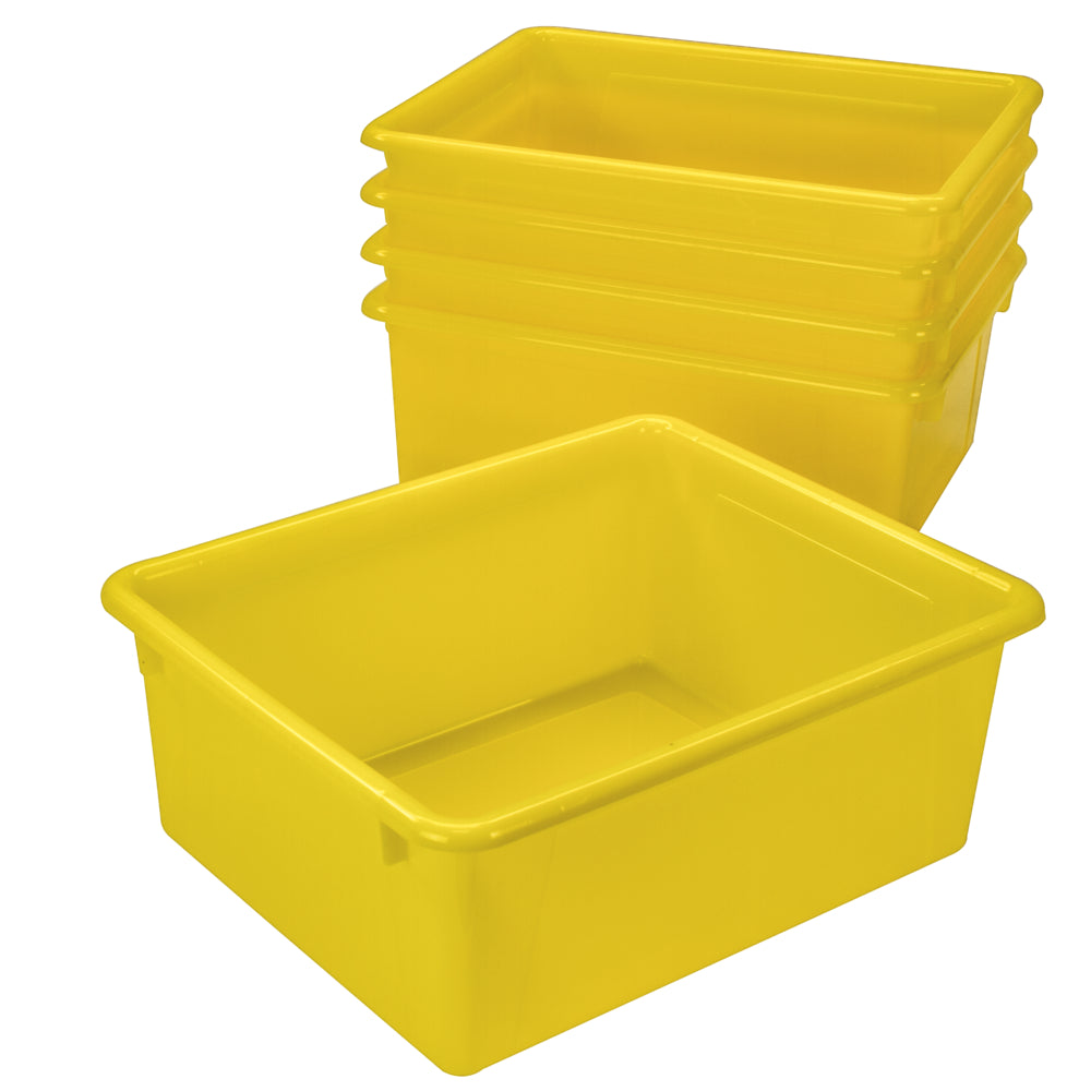 Plateau de rangement profond Storex - Jaune - Lot de 5