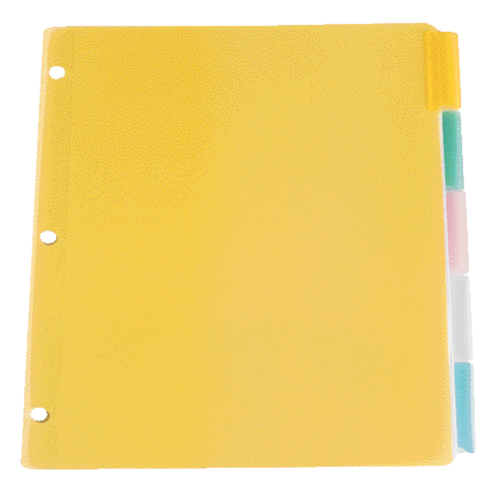 Intercalaires à onglets insérables Oxford Poly - 5 onglets - Format lettre - Couleurs assorties
