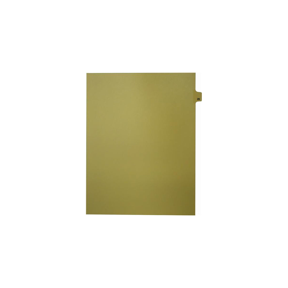 Onglets numériques Sterling Singles, n° 29, chamois, format lettre, coupe 1/25e, paquet de 25