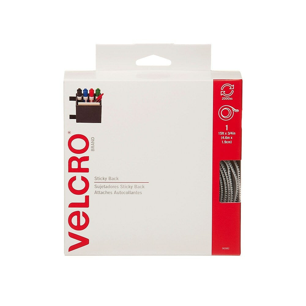 Attaches Velcro autocollantes, 1,9 cm x 4,5 m, blanches