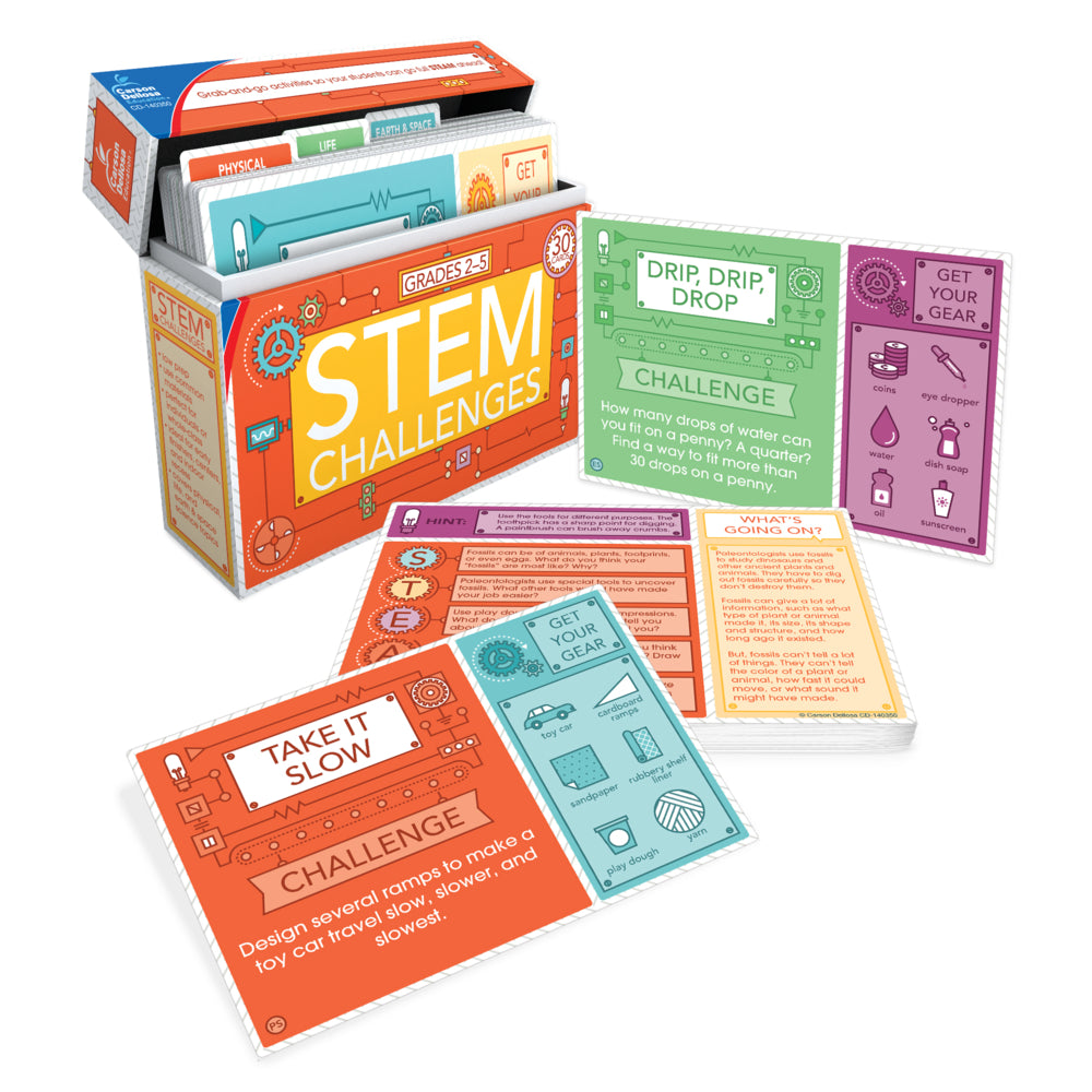 Cartes d'apprentissage des défis STEM de Carson Dellosa