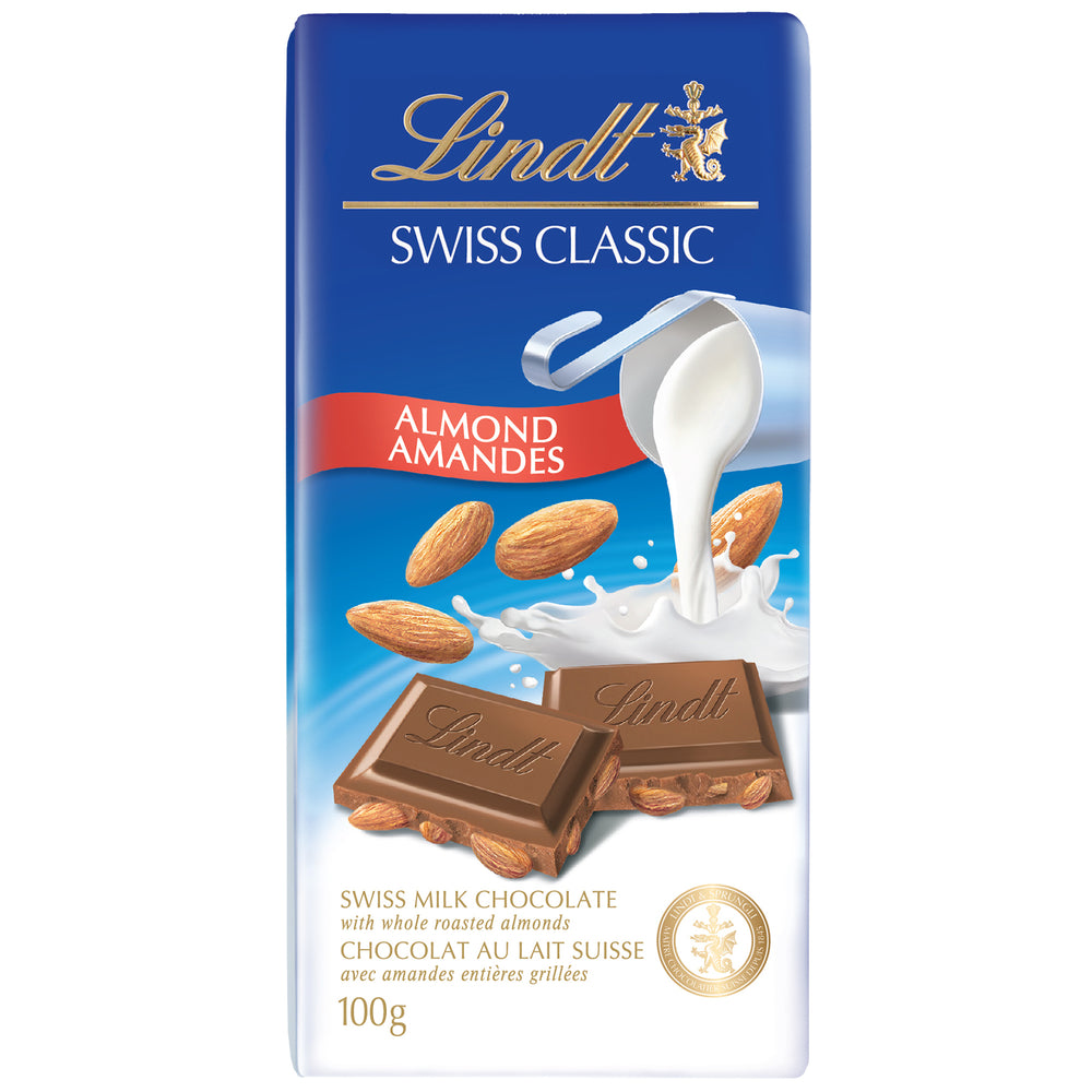 Tablette Lindt Swiss Classic - Lait et amandes
