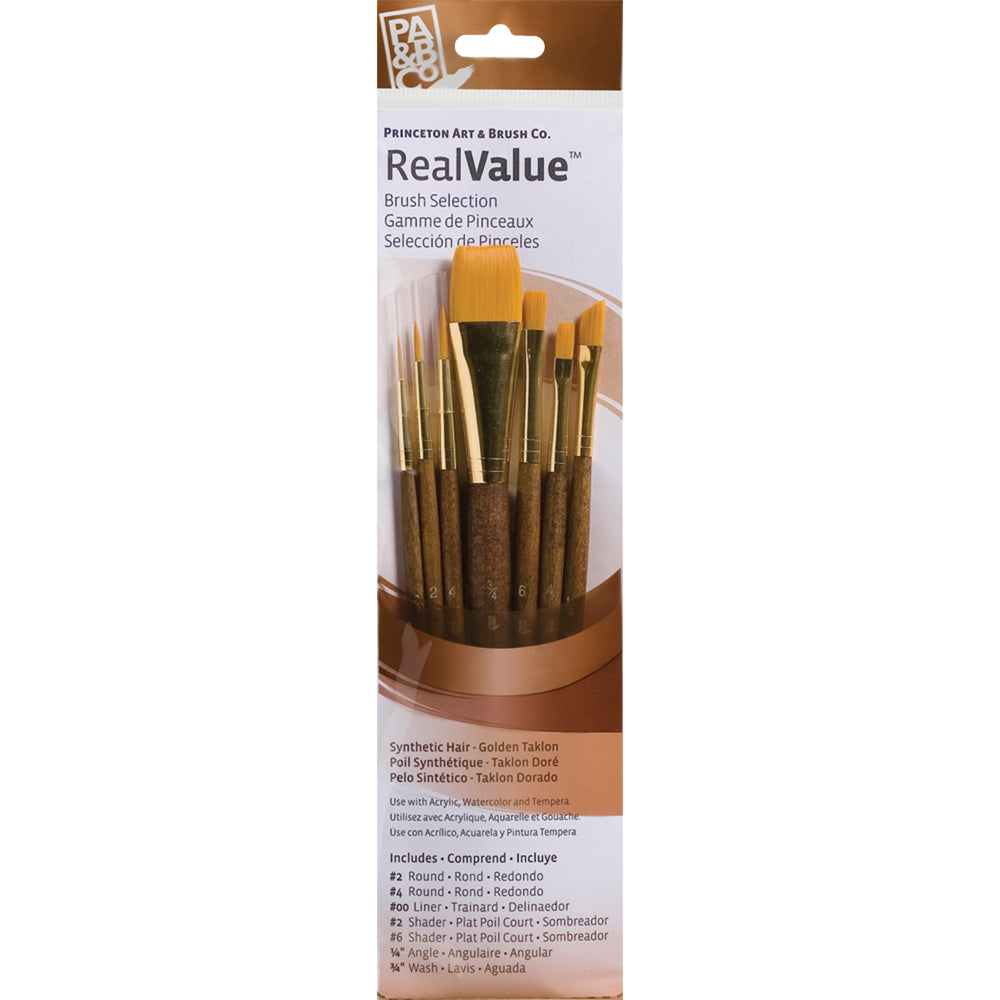 Princeton RealValue Synthetic Golden Taklon Set - 7 Pack