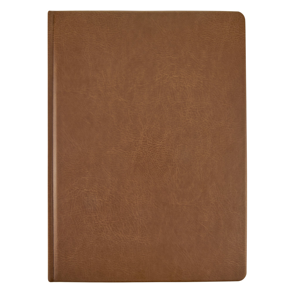 Carnet à couverture rigide lignée TRU RED - 20,3 x 25,4 cm - Cognac