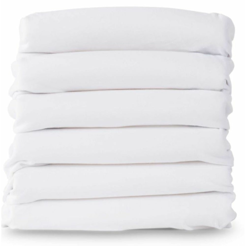 Drap-housse élastique compact/portable Foundations Safefit en coton - Blanc - Lot de 6