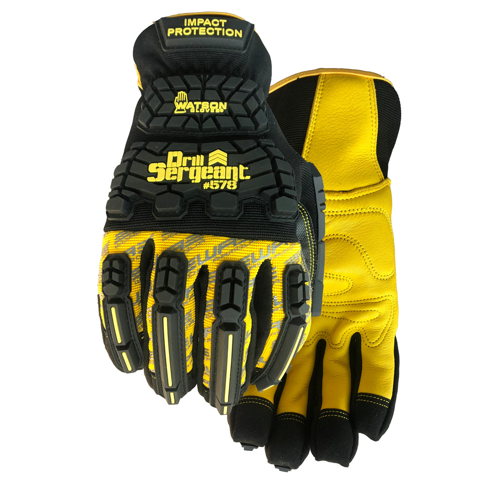 Work Armour Drill Sergeant Heavy Duty Gloves - Medium - Black/Yellow