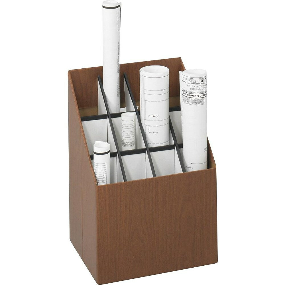 Classeur vertical roulé 100 % recyclé Greenguard - 12 compartiments - Grain de bois