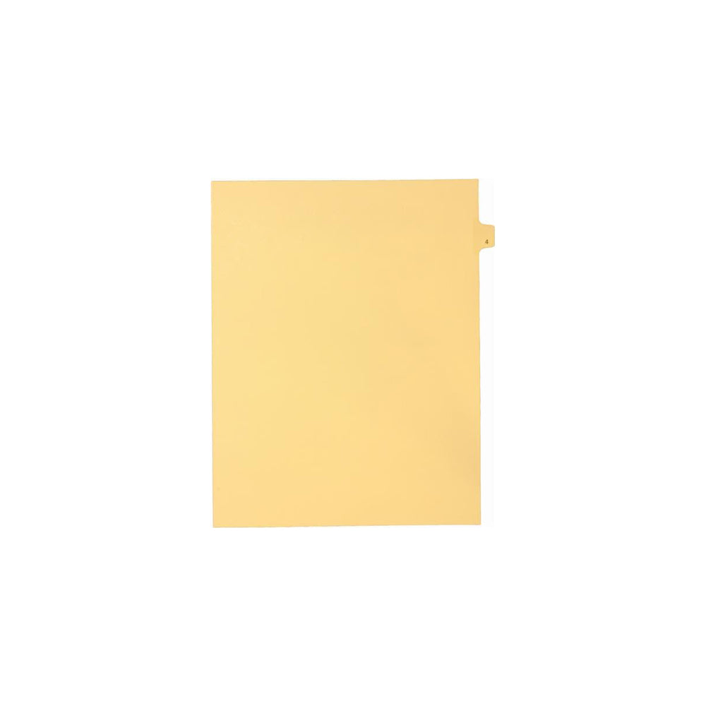 Sterling Numeric Singles Tabs, #4, Buff, Letter Size, 1/25th Cut, 25/pk