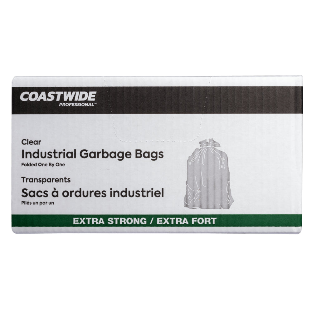 Coastwide Professional Garbage Bags - Extra Strong - 42" W x 48" L - Clear - 100 Pack