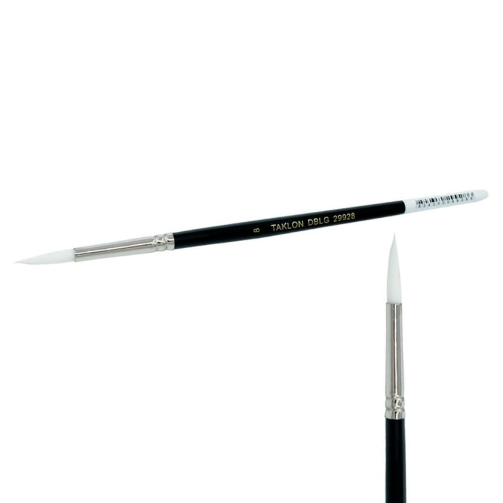 Taklon Round Paint Brush, Size 8, 12/pkg