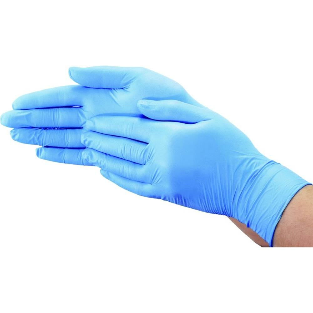 Globe Nitrile Powder Free Medical Gloves - 4mil - Medium - Sky Blue - 100 Pack