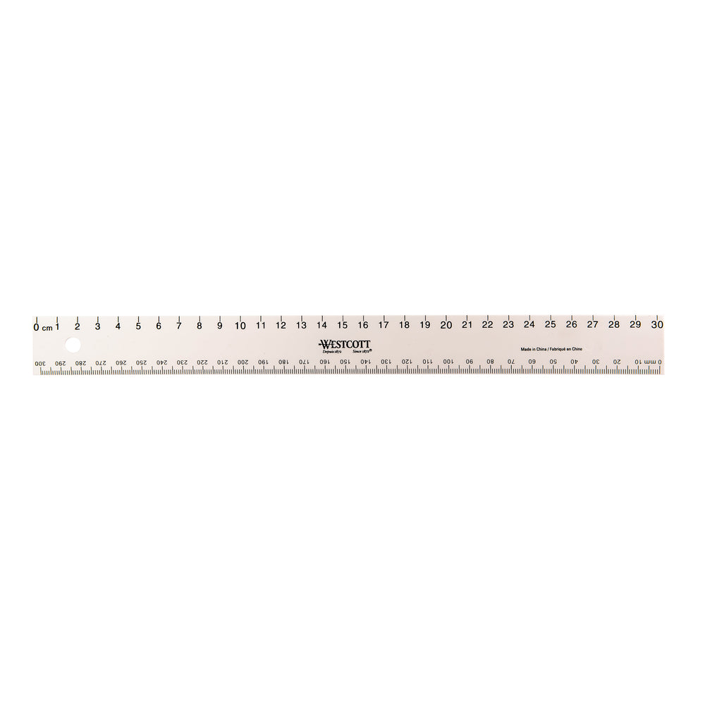 Règle en plastique Westcott - 30 cm - Blanc