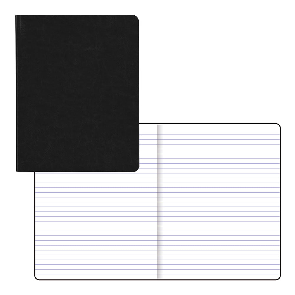 Blueline Flexi Leather-Like Notebook - 9-1/4" x 7-1/4" - 144 Pages - Black