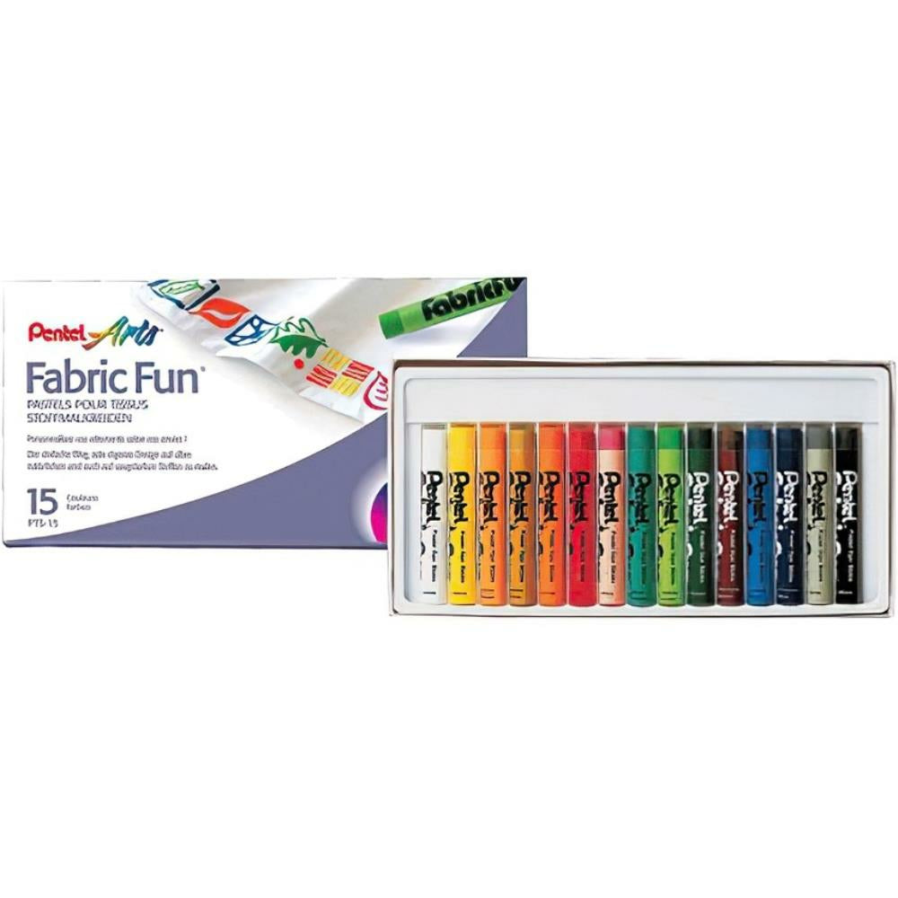 Bâtonnets de teinture pastel Pentel Arts Fabric Fun - 15 couleurs