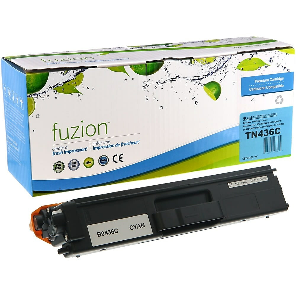 Cartouche de toner compatible Fuzion Brother TN436C – Rendement élevé – Cyan