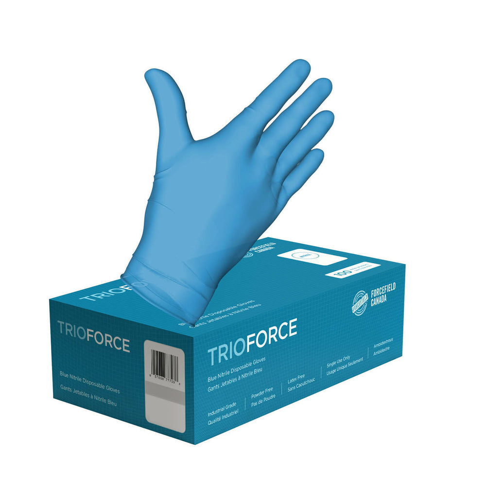 Forcefield Trioforce Nitrile Powder-Free Gloves - Blue - Small - 1000 Pack