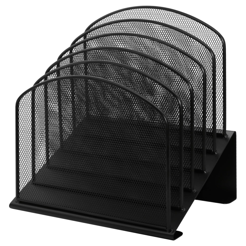 Staples Metal Mesh Letter and File Holder - 5-Compartment - Black
