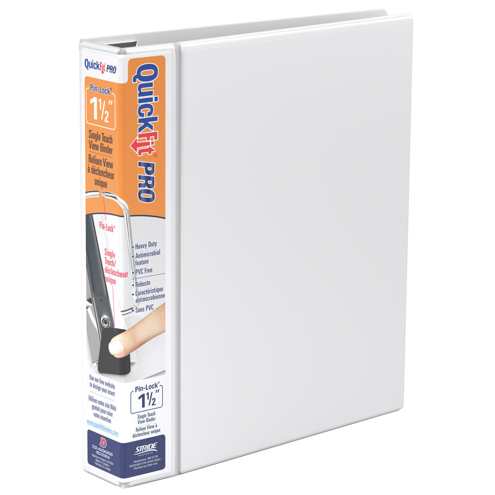 Davis Group QuickFit Pro HD Single Touch Pin-Lock 1.5" View Binder - White