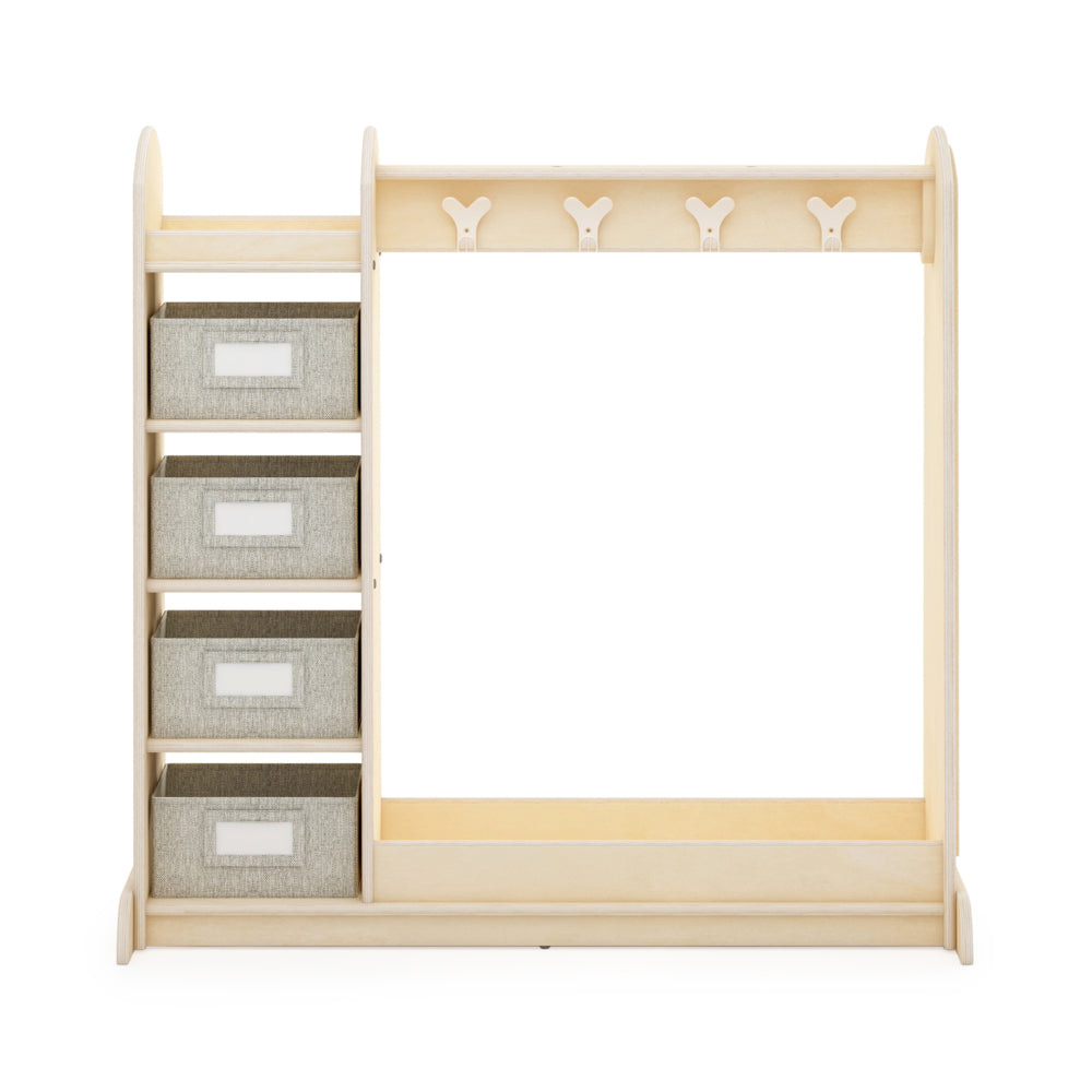 Guidecraft EdQ Essentials Dress Up Storage with Bins - Natural