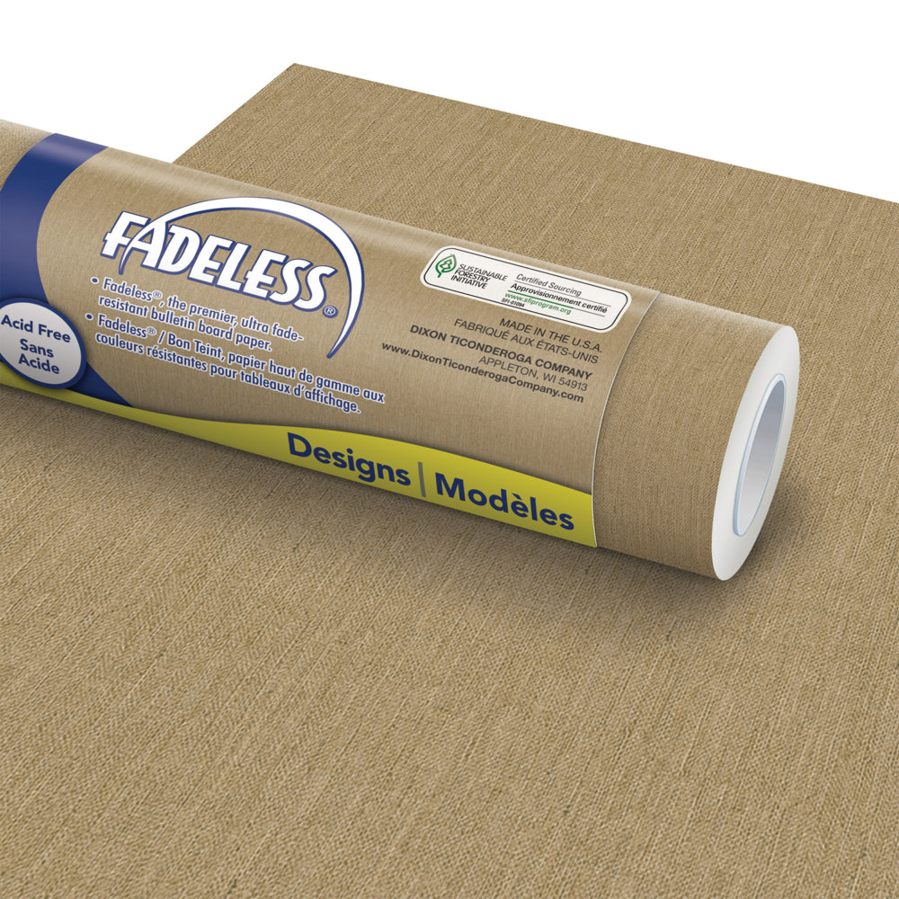 Fadeless Bulletin Board Art Paper, Natural Burlap, 1/21m x 15.24m, 1 Roll