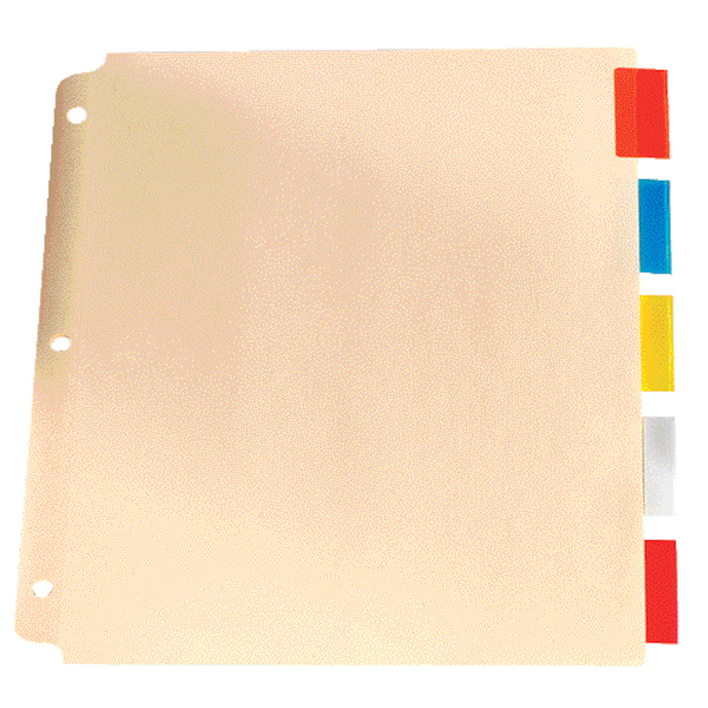 Intercalaires Oxford surdimensionnés à onglets insérables de qualité supérieure - 5 onglets - Format lettre - Couleurs assorties