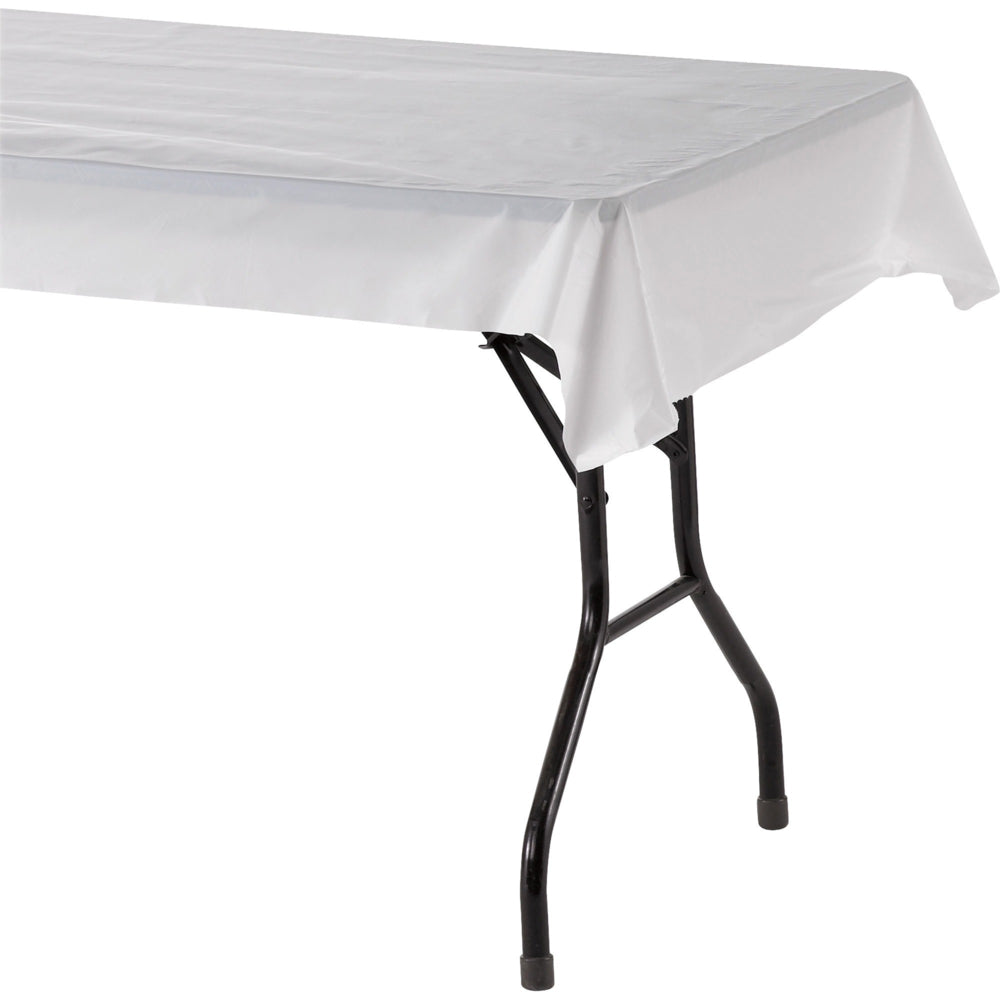 Genuine Joe Plastic Table Cover - 40" W x 300' L - White