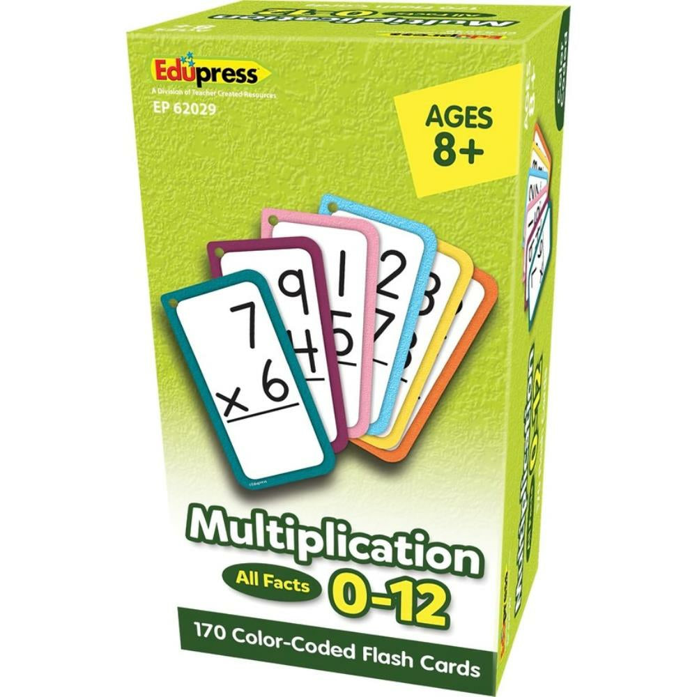 Edupress Multiplication Flash Cards - All Facts 0-12, 7.6 x 14.6cm, 170/pkg
