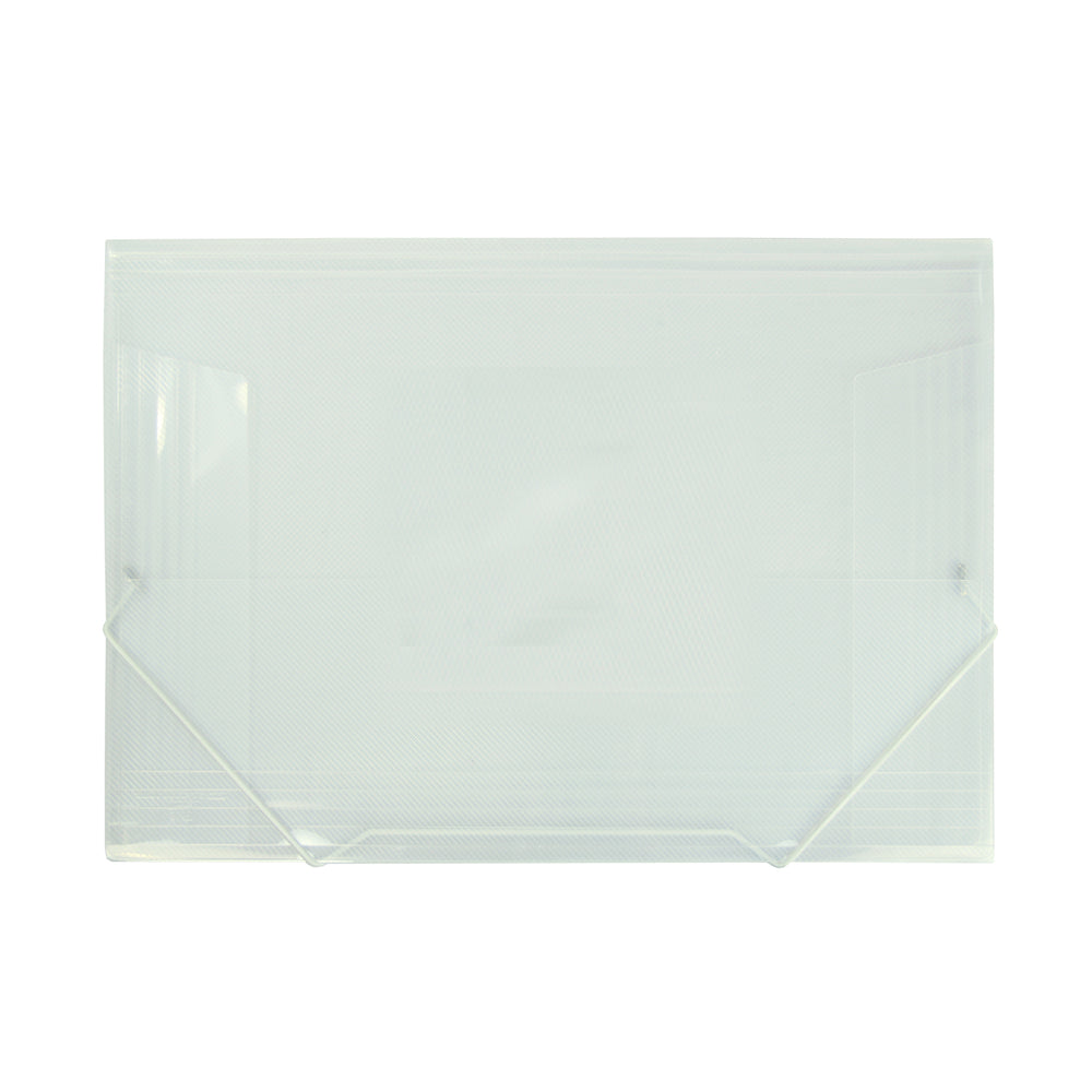 Winnable Elastic Tie Closure Expanding Folders - Letter Size - 1-1/2" Expansion - Clear