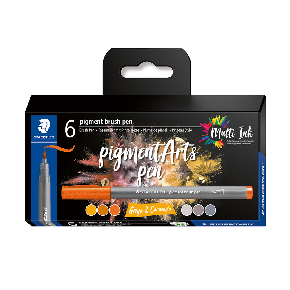 Staedtler Pigment Art Gry Caramel - Assorted - 6 Pack