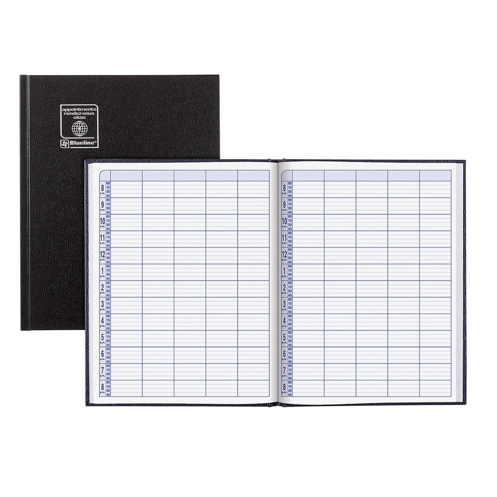 Blueline Undated Appointment Book, 11" x 8-1/2", Black
