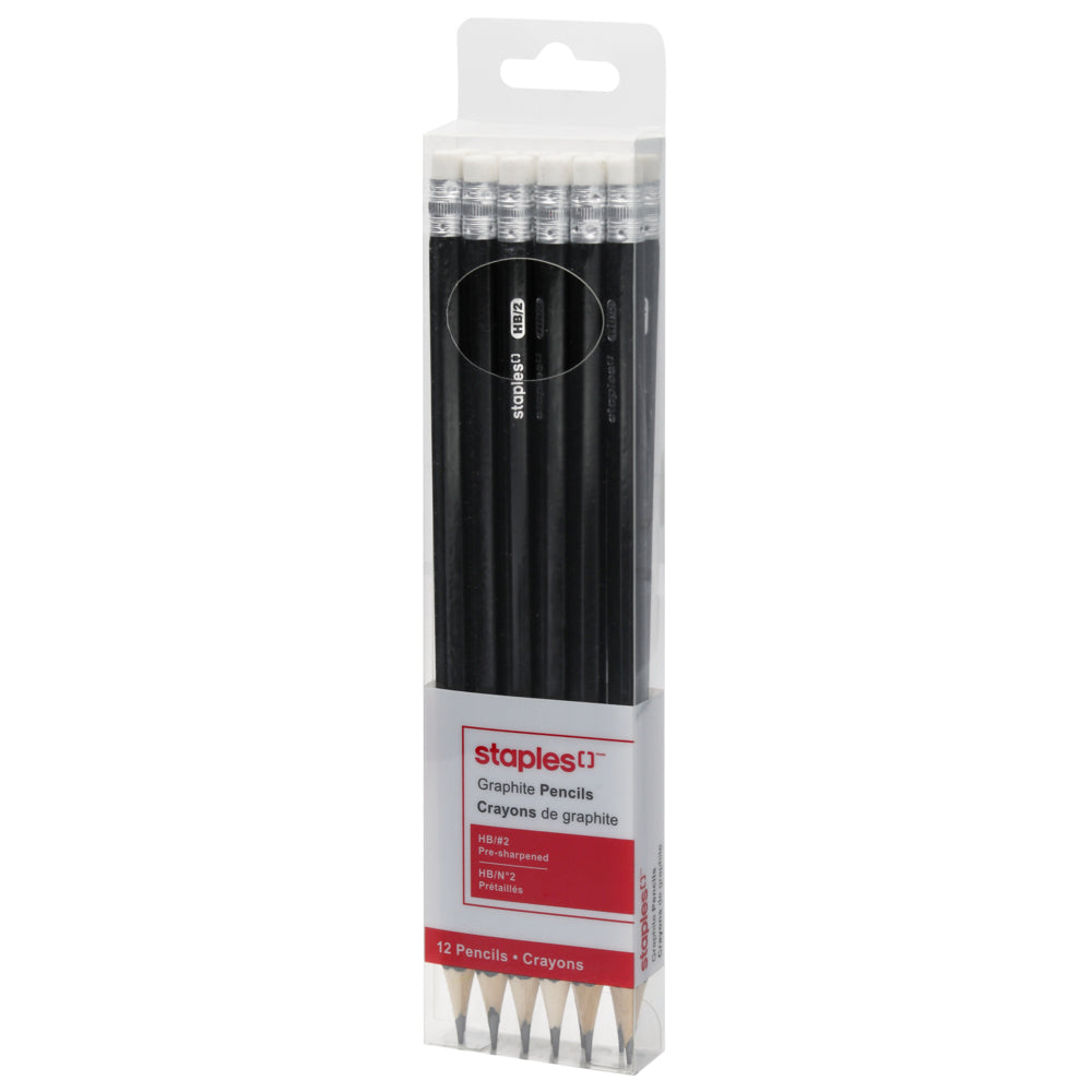 Crayons graphite Staples HB/2 - Paquet de 12