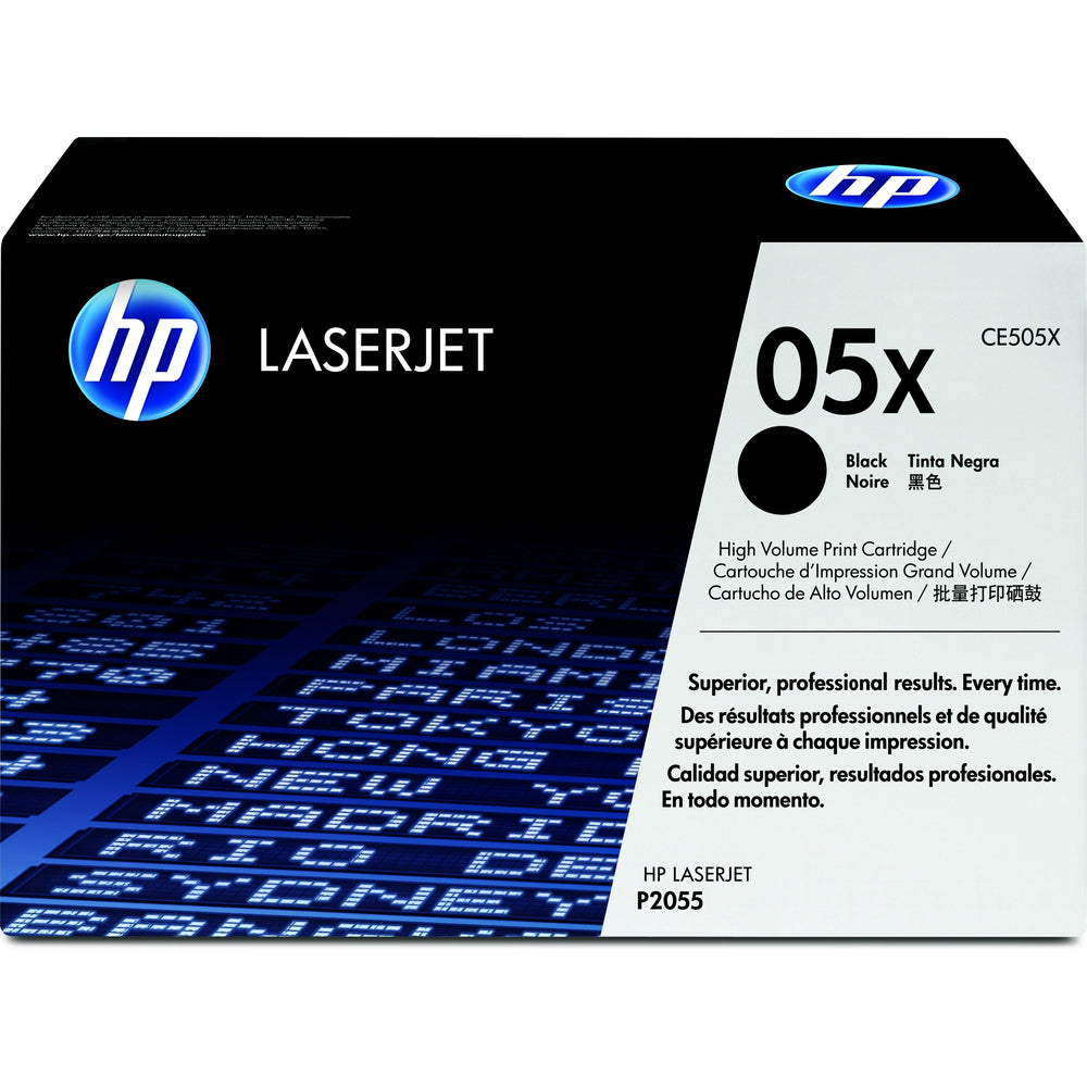 Cartouche de toner noir HP 05X LaserJet d'origine - Haute capacité (CE505X)