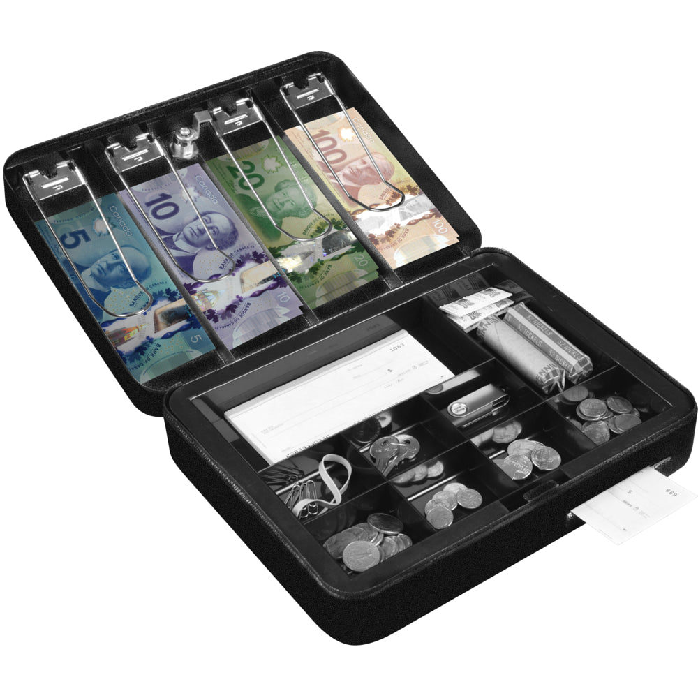 Royal Sovereign Deluxe Cash Box with Security Lock - 9 Compartments