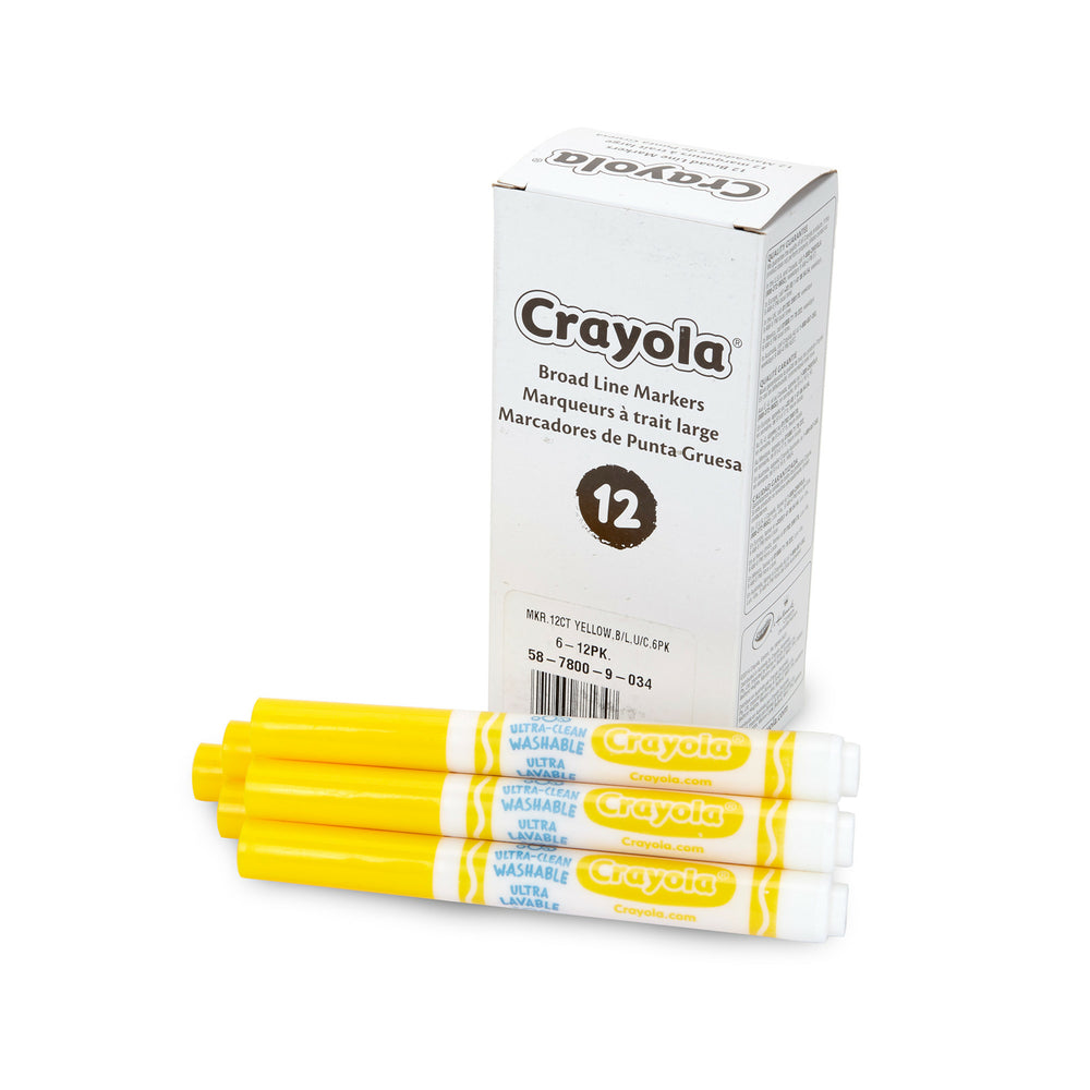 Crayola Broad Line Washable Markers - Yellow - 12 Pack