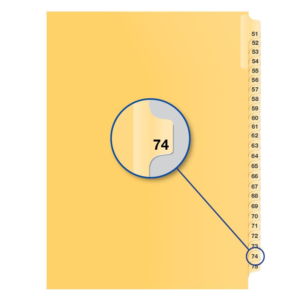 Legal Exhibit Dividers Buff #74, Letter Size, Pack of 25