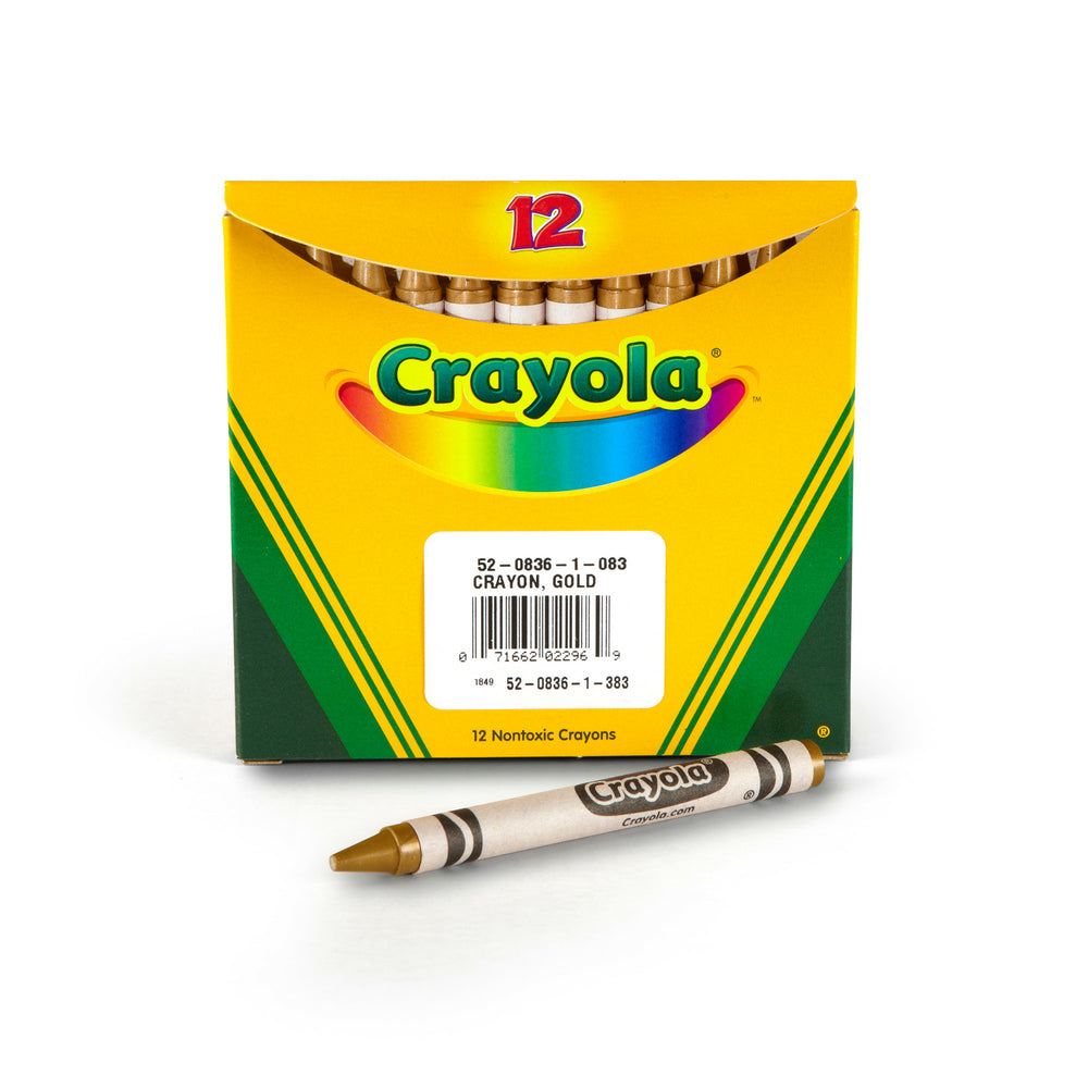 Crayons de couleur Crayola de taille régulière, doré, paquet de 12