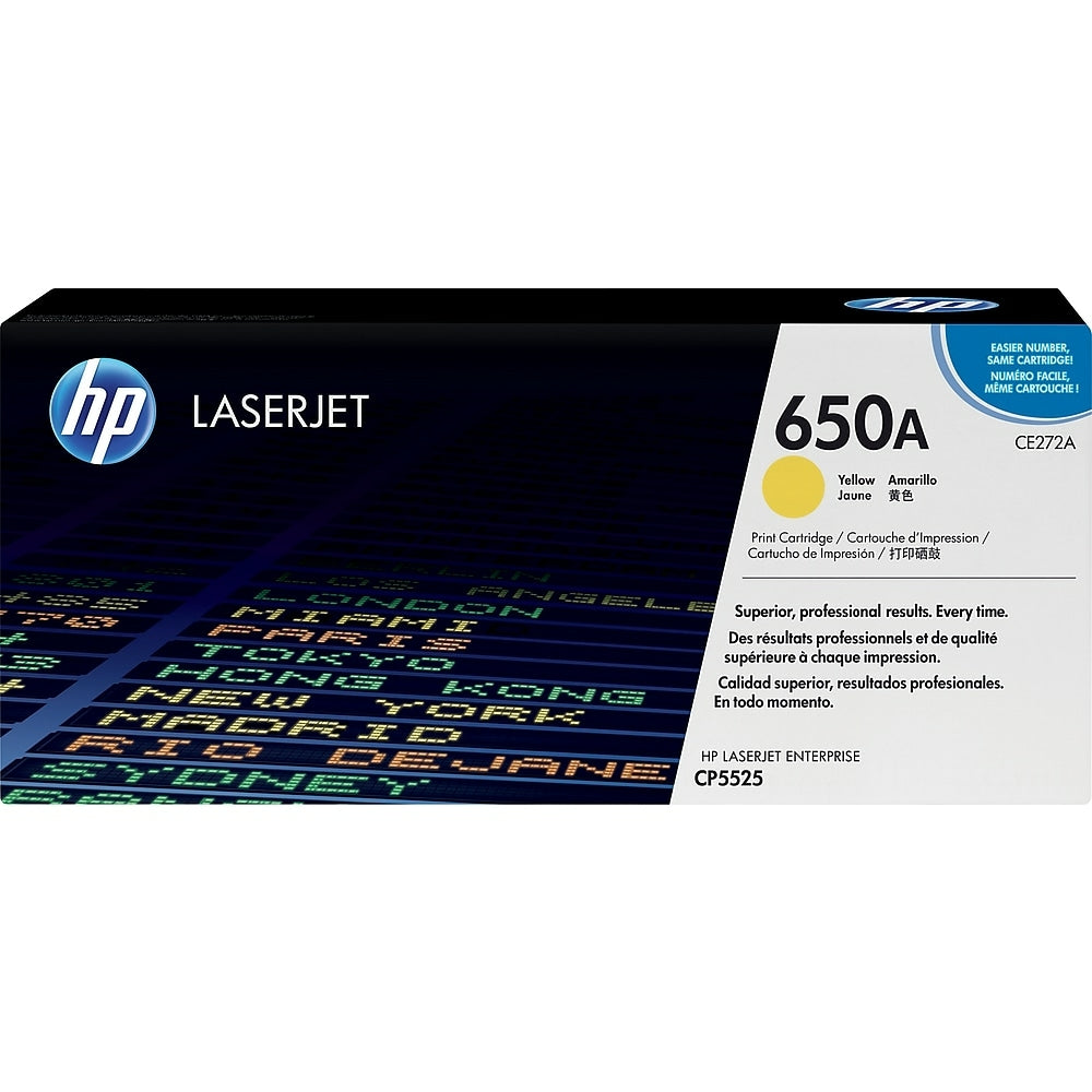 Cartouche de toner HP 650A jaune d'origine LaserJet (CE272A)