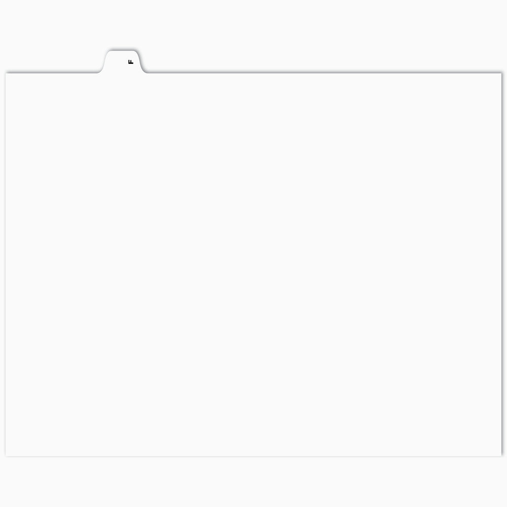Onglets d'index alphabétique Apak - Lettre F - Blanc - 8 1/2" x 11" - Coupe 1/26e - Non perforés - Paquet de 25