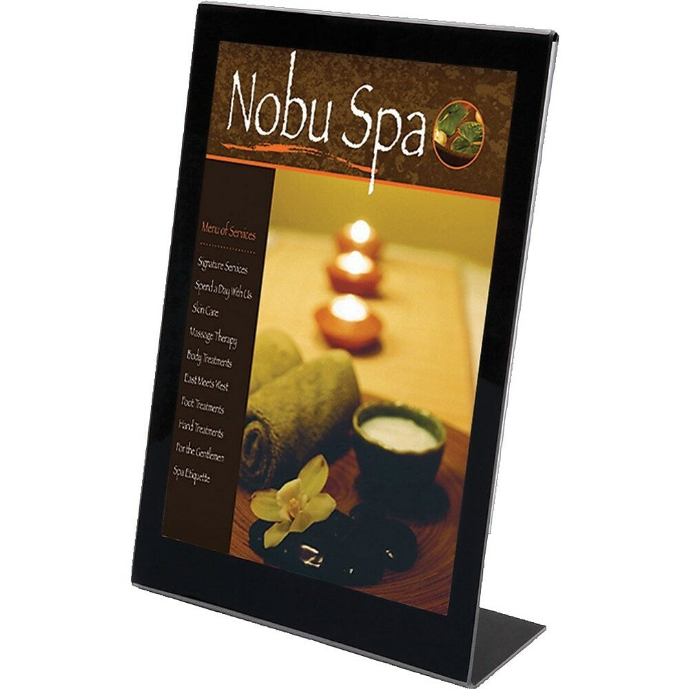 Porte-affiche en acrylique Staples avec bordure noire, format lettre